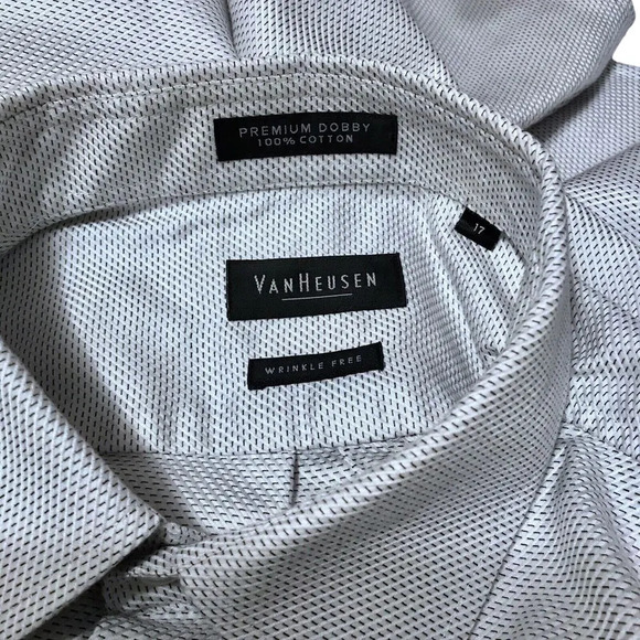 Van Heusen Button Down Dress Shirt for Men Neck 17 - Picture 9 of 10